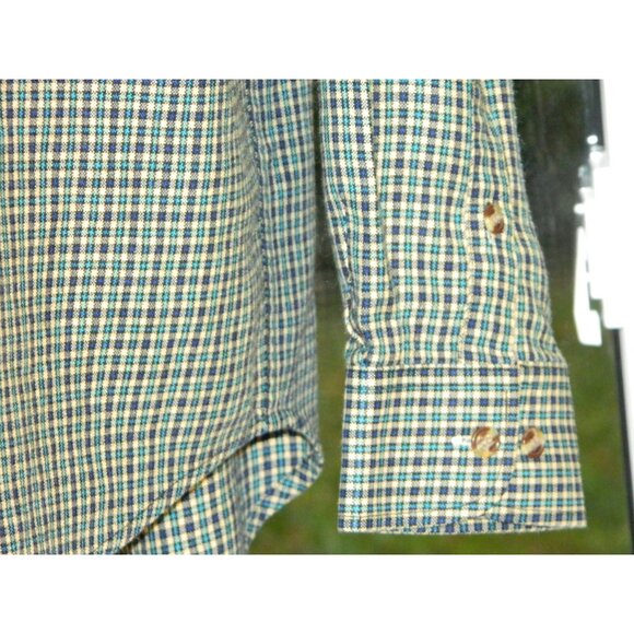Marlboro Classics Men's Check Long Sleeve Shirt Blue 100% Wool Cowboy Size Large - Picture 6 of 12